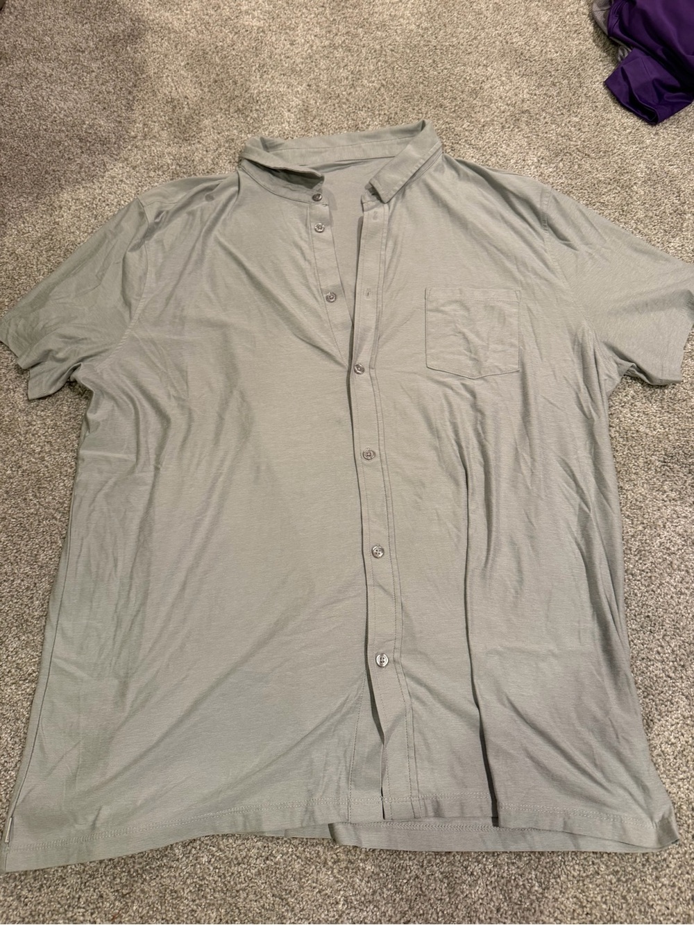 Vuori Light Grey Short-Sleeve Button-Up Shirt